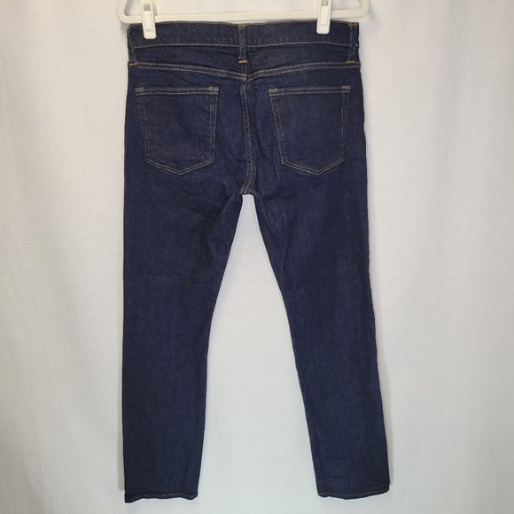 J. Crew Men's Size 32 x 32 Jeans Style 484 Tapered Dark Wash - Picture 2 of 9